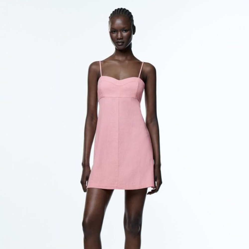 NWT ZARA LACE MINI DRESS LINEN